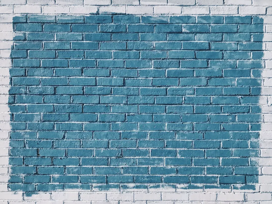 White and blue brick wall