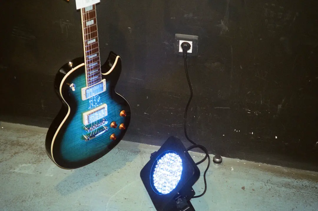 a close up of a guitar